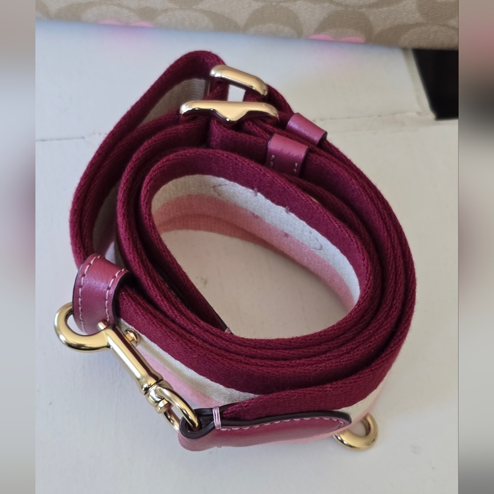 Coach Rowan Pink And Tan Heart Satchel/ Crossbody - Picture 16 of 17